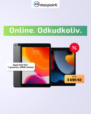 Online. Odkudkoliv. 🤩✅ 📱 iPad 10.2" (7. generace) – klasika, která nezklame. Spolehlivý parťák na práci, filmy i poznámky...
